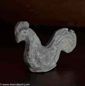 Grey pottery model of a rooster, Han dynasty, 206BC - 221AD -418