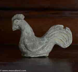 Grey pottery model of a rooster, Han dynasty, 206BC - 221AD -419