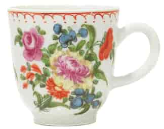 Bow coffee cup, flower painting, C. 1765 -0