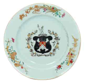 Chinese export armorial plate, Newton, C. 1750 -0