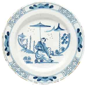 Delft plate with Chinoiserie, C. 1765 -0