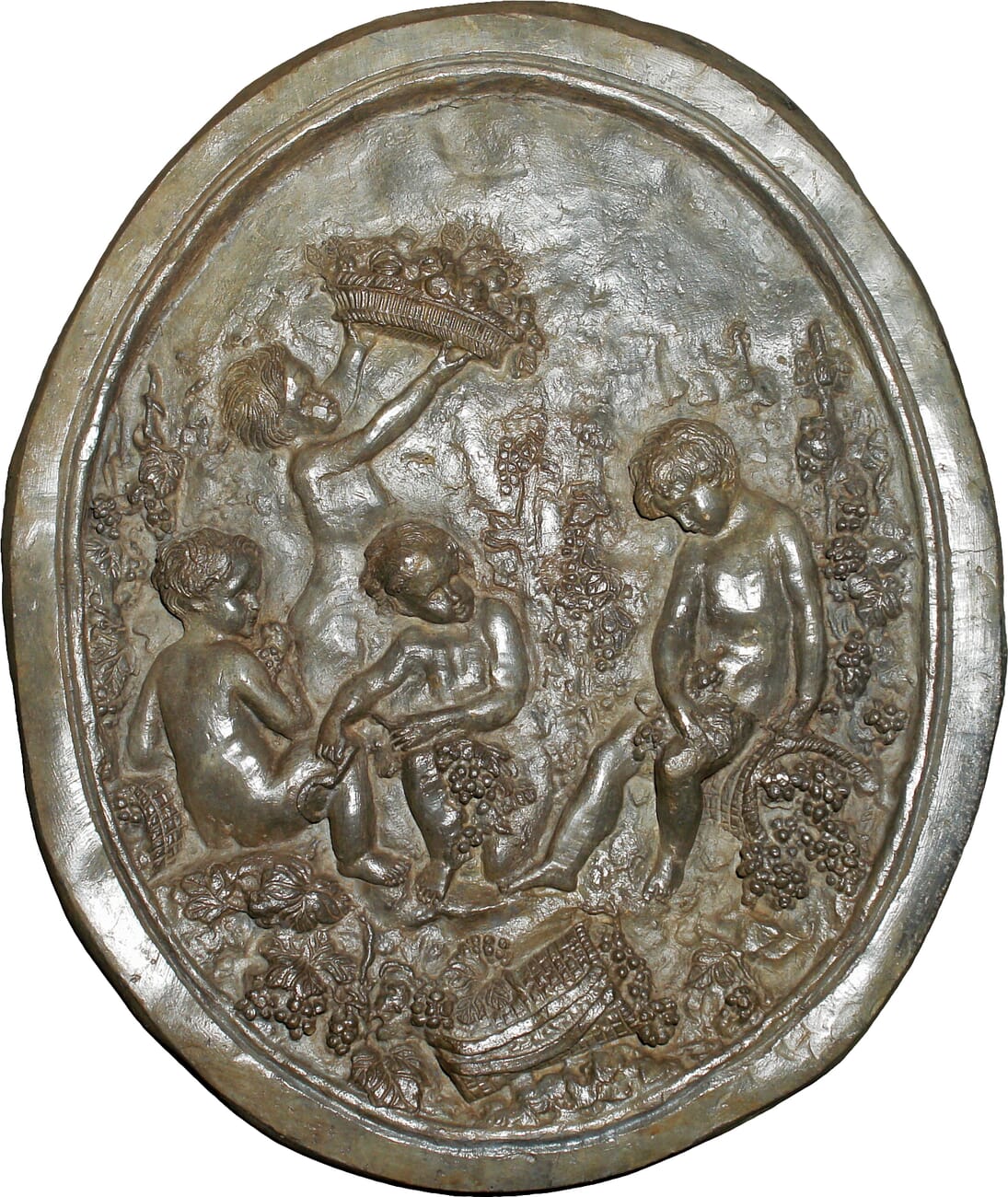 Lead plaque of cherubs, 18th century -0