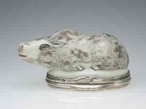 Saint Cloud snuffbox in the form of a water buffalo, c.1740 -0
