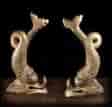 Pair of large gilt wood dolphins, 17th/18th century -0