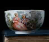 Meissen teabowl & saucer, Watteauesque scenes, c. 1770 -12937