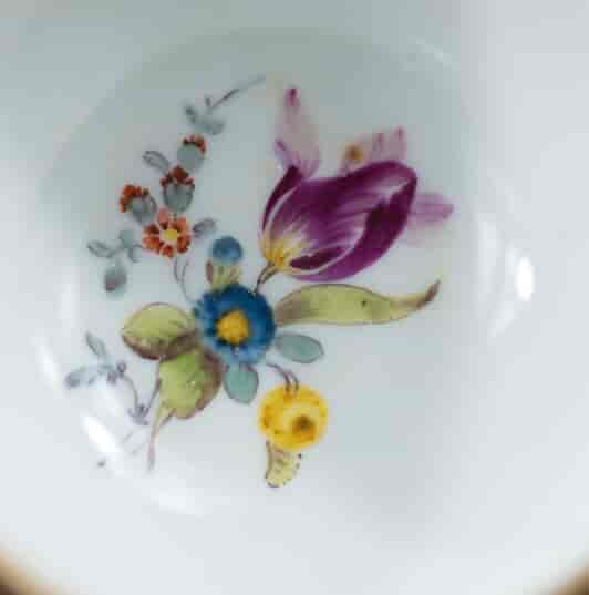 Meissen teabowl & saucer, Watteauesque scenes, c. 1770 -12935