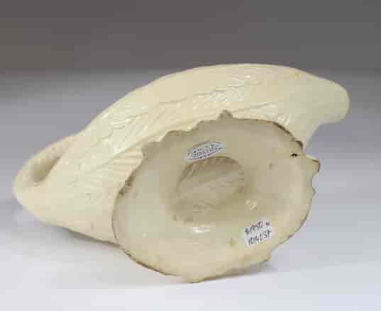 Creamware sauceboat, cos lettuce & rococo scroll, c. 1760 -13103