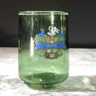 Pair of Bristol Peacock Blue wine glasses, Georgian (item #1444676)