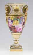 Davenport vase, winged handles & flower painting, c. 1825 -0