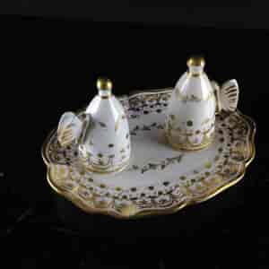 Candle snuffers on stand, possibly Minton, c. 1835 -0