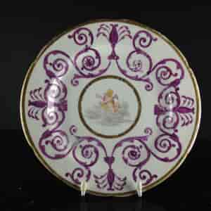 London decorated Coalport plate, cherub, C. 1800 -0
