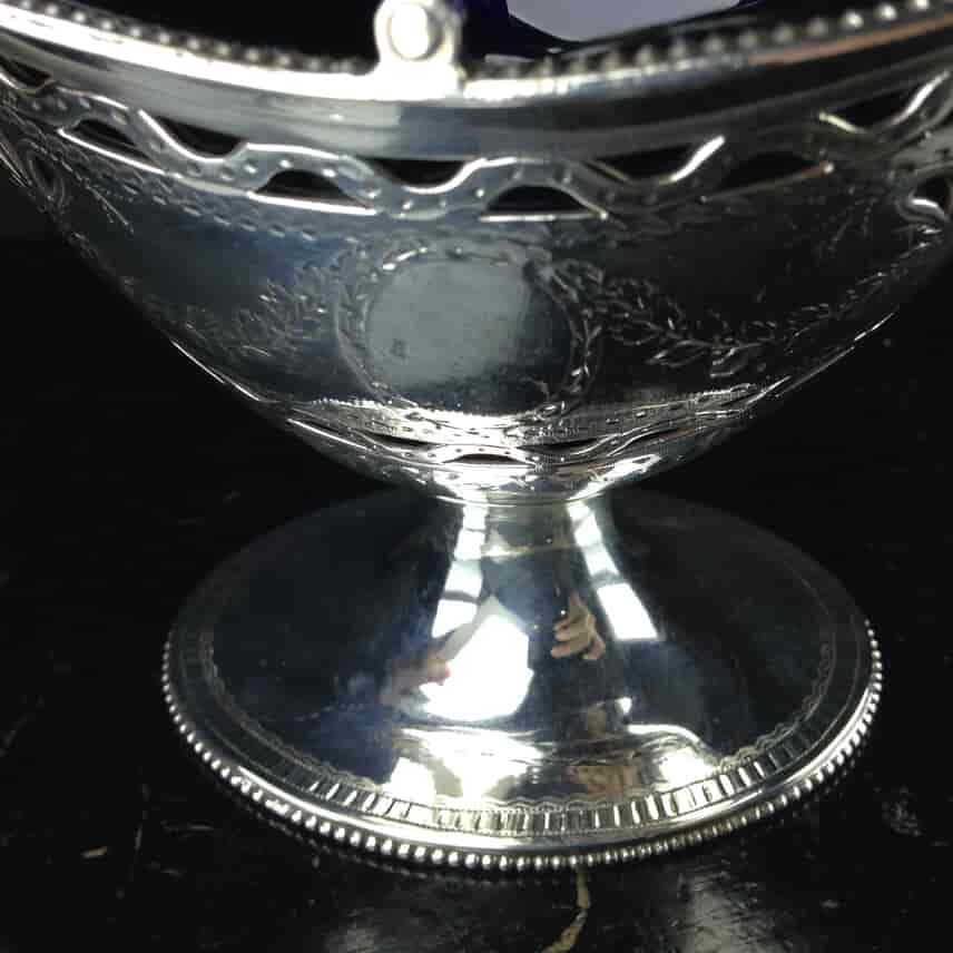 Sterling Silver, George III, sugar basket, c.1784. -1837