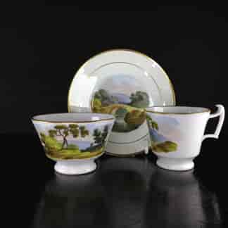 English trio, painted landscapes pattern 346, c.1820 -0