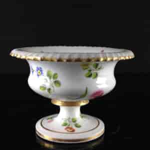 English bone china urn, flower dec, c.1835 -1869