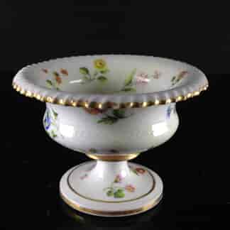 English bone china urn, flower dec, c.1835 -0