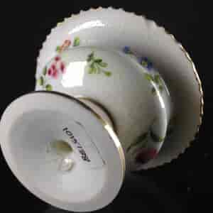 English bone china urn, flower dec, c.1835 -1874