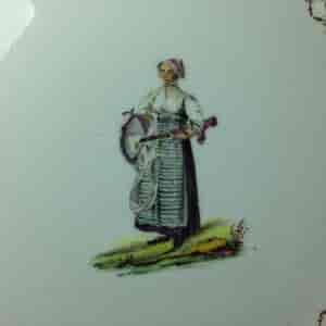 Chamberlains Worcester plate, French costume dec. by Baxter, c. 1805 -1880