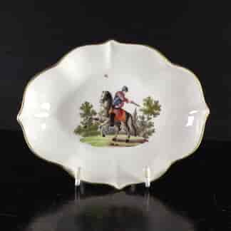 Meissen spoon tray with soldier on horseback, c.1760 -0