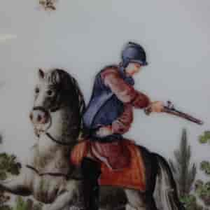 Meissen spoon tray with soldier on horseback, c.1760 -1934