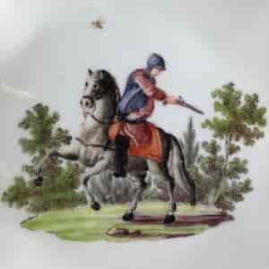 Meissen spoon tray with soldier on horseback, c.1760 -1935