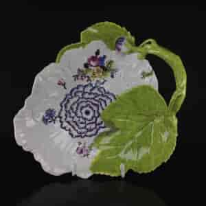 Chelsea peony flower dish, red anchor mark & period, c.1755 -0