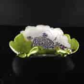 Chelsea peony flower dish, red anchor mark & period, c.1755 -2006