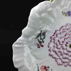 Chelsea peony flower dish, red anchor, c.1755 -2010