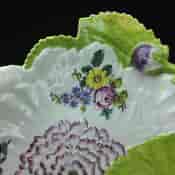 Chelsea peony flower dish, red anchor, c.1755 -2014