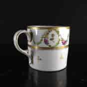 Niderviller coffee can & saucer, flower swags, c.1785 -2117