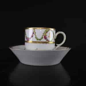 Niderviller coffee can & saucer, flower swags, c.1785 -2122