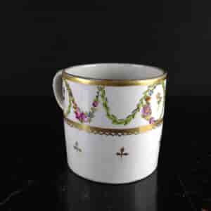 Niderviller coffee can & saucer, flower swags, c.1785 -2123