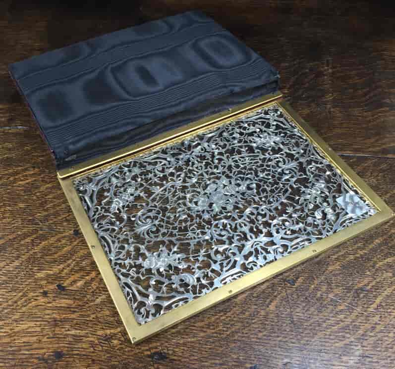 Elaborate champleve & silver fret blotter , c.1870-13189