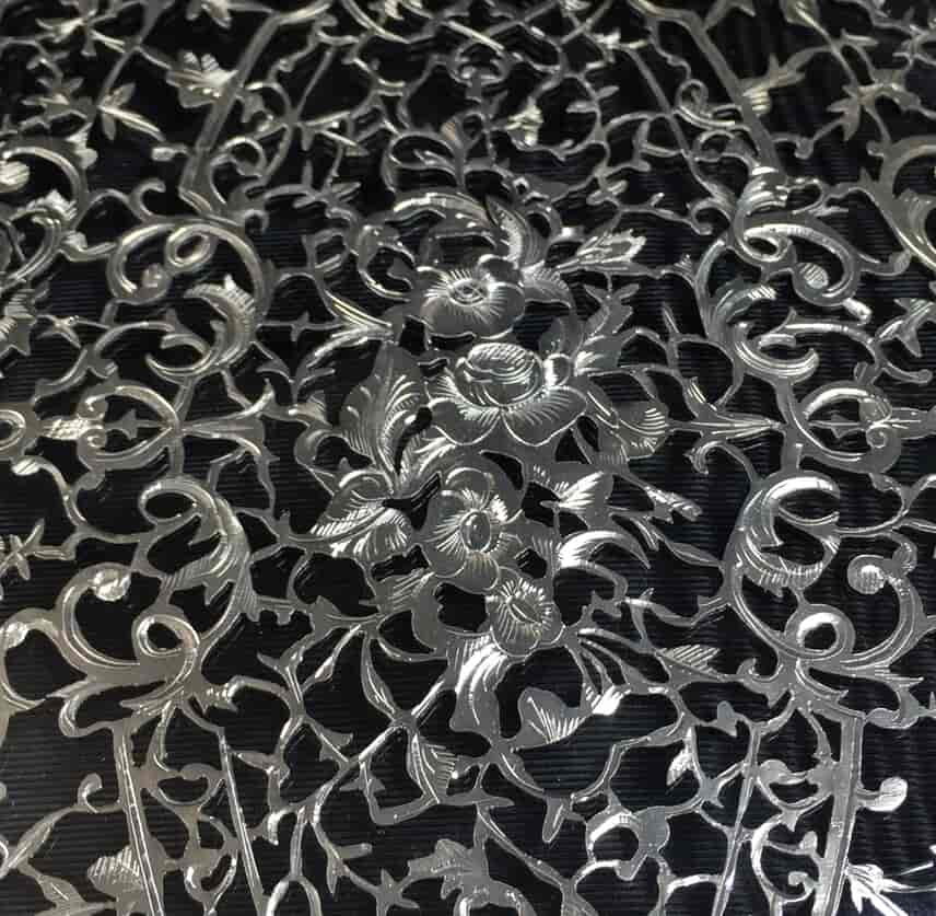 Elaborate champleve & silver fret blotter , c.1870-13194