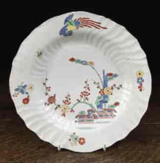 Chantilly kakiemon plate, banded hedge & phoenix, C. 1745 -0