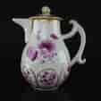 Meissen jug & cover, purple flower decoration, c.1750 & later -0