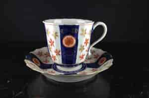 Worcester fluted coffee cup & saucer, daisy pattern, c. 1770 -3220