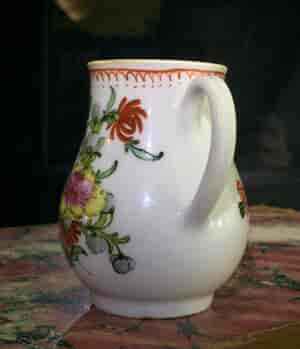 Bow sparrowbeak jug, bright flowers, c. 1765 -15406