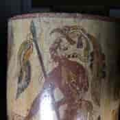 Mayan beaker vessel, Warrior with captive, 600-900 AD -885