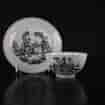 Worcester teabowl & saucer, Hancock's L'Amour prints, c. 1765 -3378