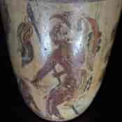 Mayan beaker vessel, Warrior with captive, 600-900 AD -887
