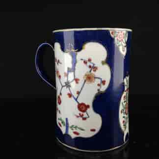 Worcester tankard, scale blue with Japanese flowers, c.1770 -0