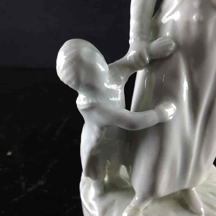 Italian porcelain figure, lady & child, probably Naples, c.1780 -3574