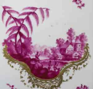 Frankenthal tea canister & cover, scenes in purple, c. 1765 -7344