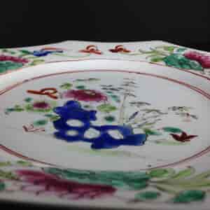 Bow octagonal plate, flower & rock pattern, c.1755 -3667