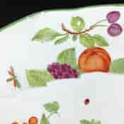 Chelsea leaf shaped dish, fruit & moths, Red Anchor, C. 1760 -3764