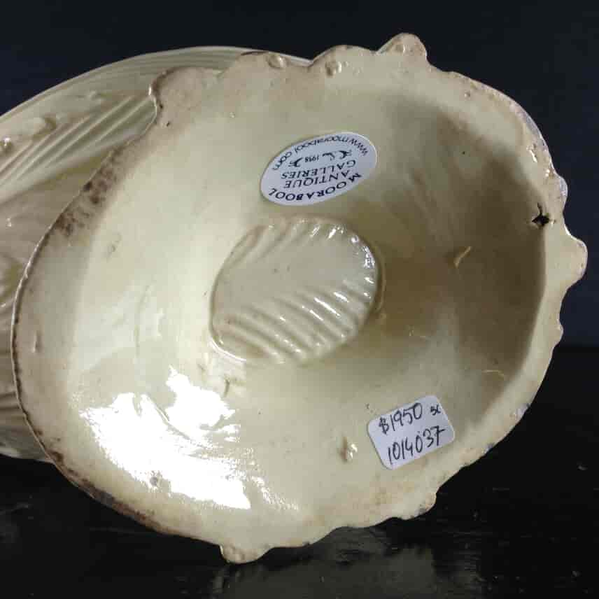 Creamware sauceboat, cos lettuce & rococo scroll, c. 1760 -965
