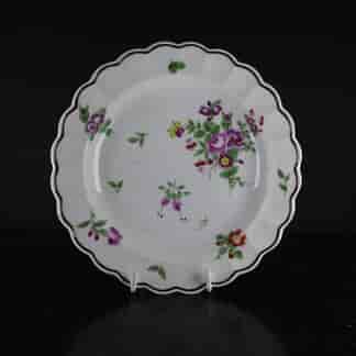 Worcester plate with flowers, ex- Zorensky Collection C. 1765 -0