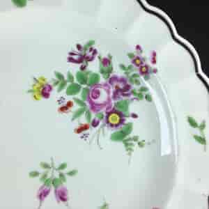 Worcester plate with flowers, ex- Zorensky Collection C. 1765 -3785