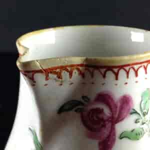 Bow sparrowbeak jug, bright flowers, c. 1765 -3884