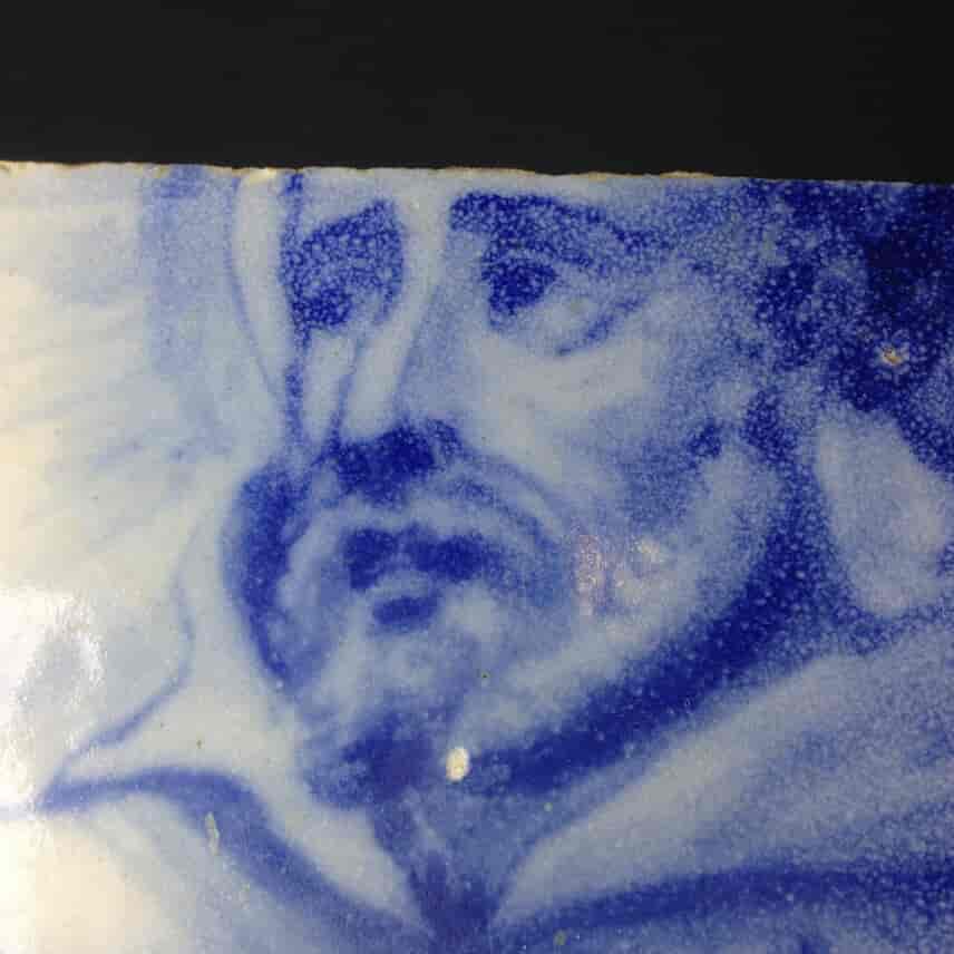Spanish tinglaze tile, saint, c. 1650 -4105